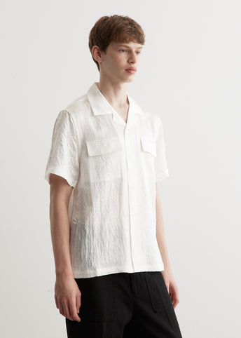 Canty Crinkled Satin Short Sleeve Shirt