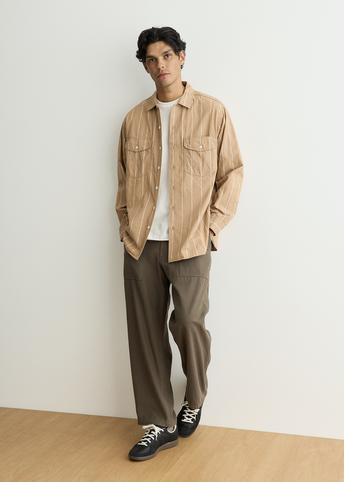 Multi Pocket WORK Wide Stripe Shirt