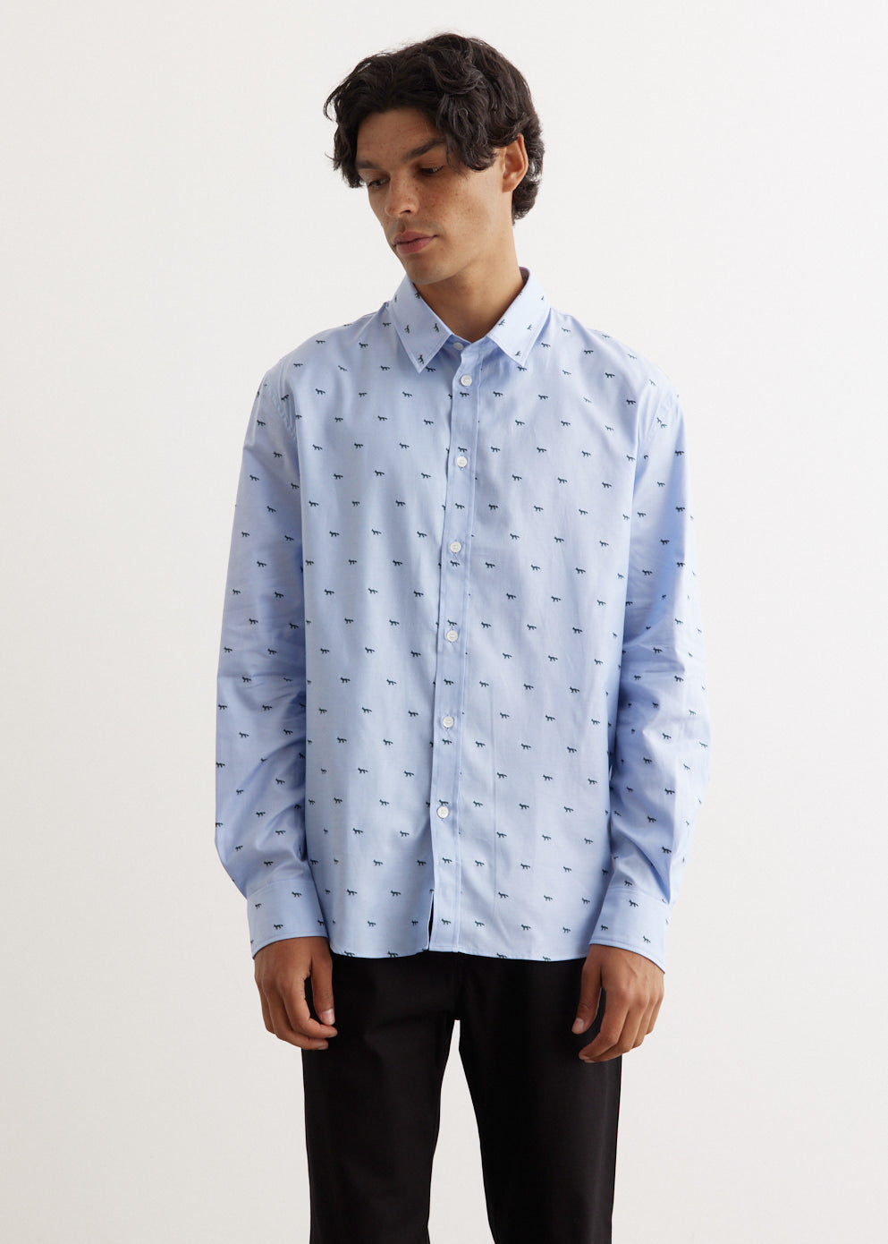 Maison Kitsune - Profile Fox Casual Shirt - Shirt,Specials : American Fashion Style Bags On Sale Maison Kitsune - Profile Fox Casual Shirt - Shirt,Specials : American Fashion Style Bags On Sale