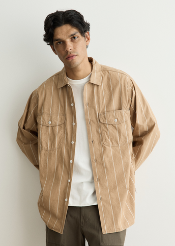 Multi Pocket WORK Wide Stripe Shirt