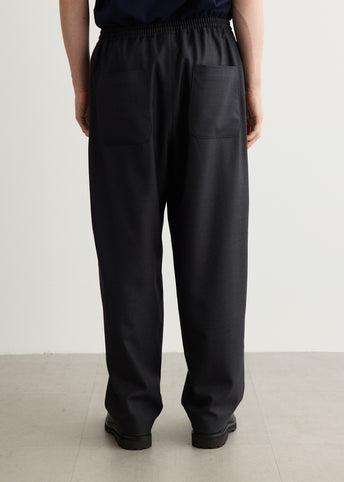 Wool Gabardine Elastic Waist Trousers