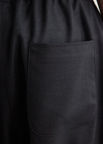 Wool Gabardine Elastic Waist Trousers