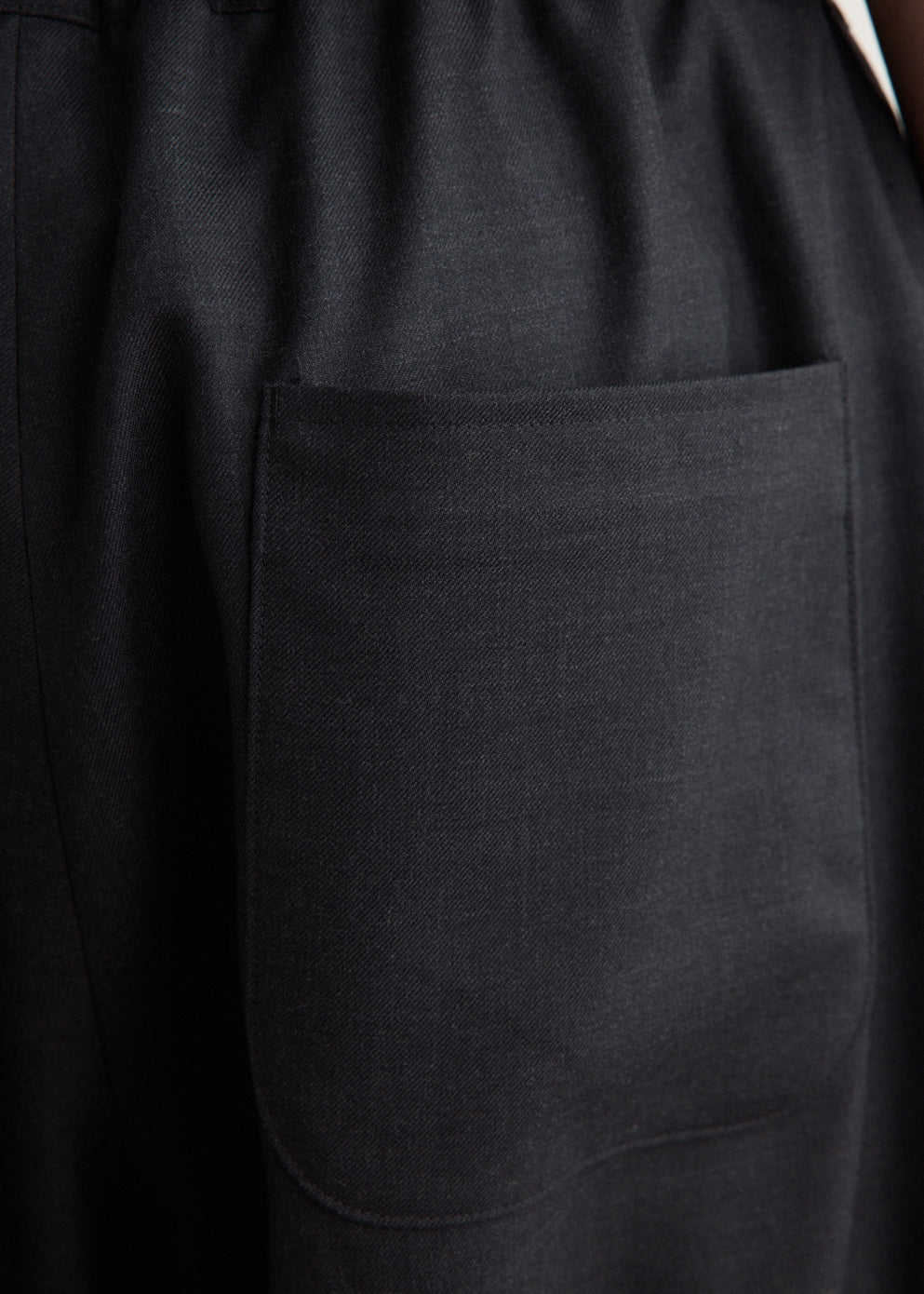 Wool Gabardine Elastic Waist Trousers