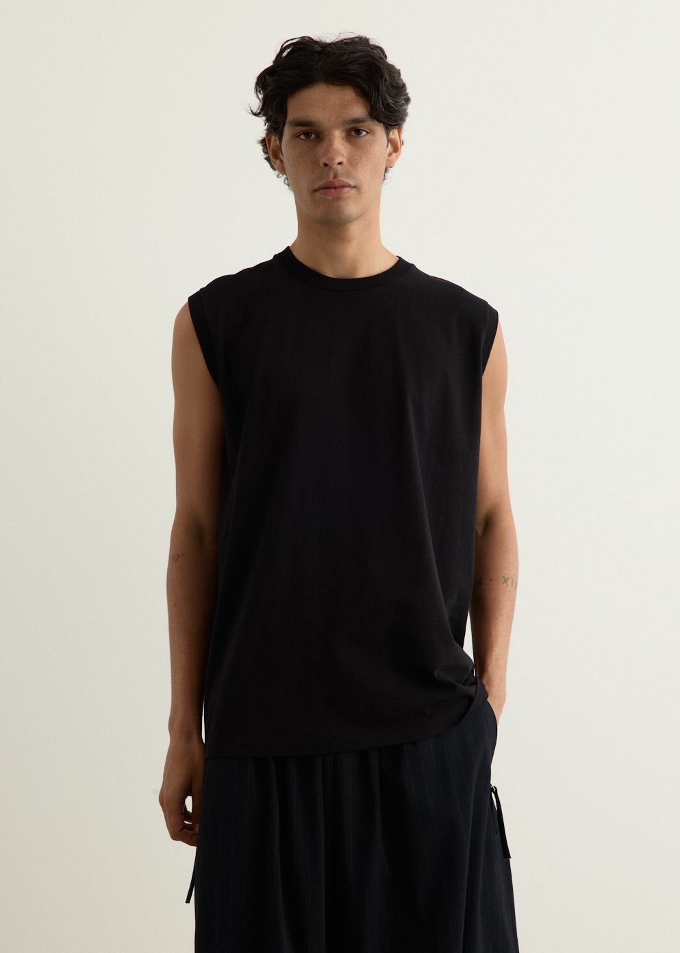 Cotton Jersey Sleeveless T-Shirt