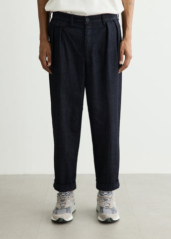2 Pleats Tapered Denim Pants