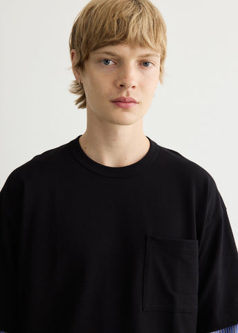 Cotton Jersey x Cotton Poplin Stripe T-Shirt