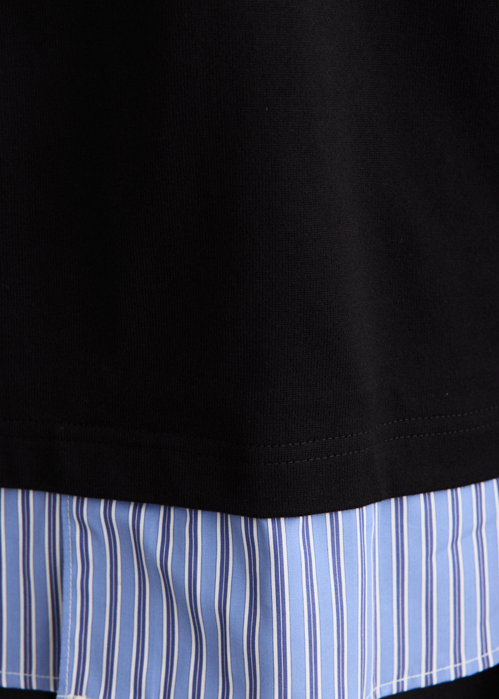 Cotton Jersey x Cotton Poplin Stripe T-Shirt