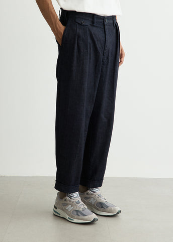 2 Pleats Tapered Denim Pants