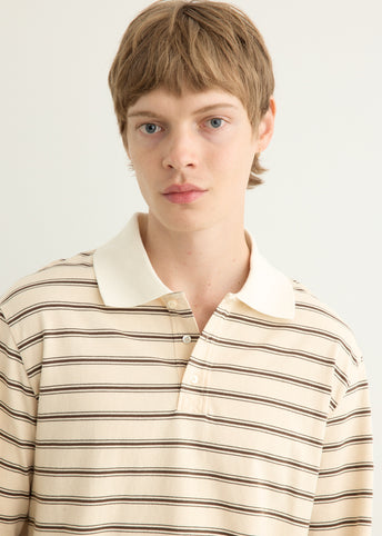 Long-Sleeve Striped Polo Shirt