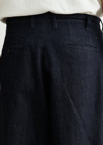 2 Pleats Tapered Denim Pants