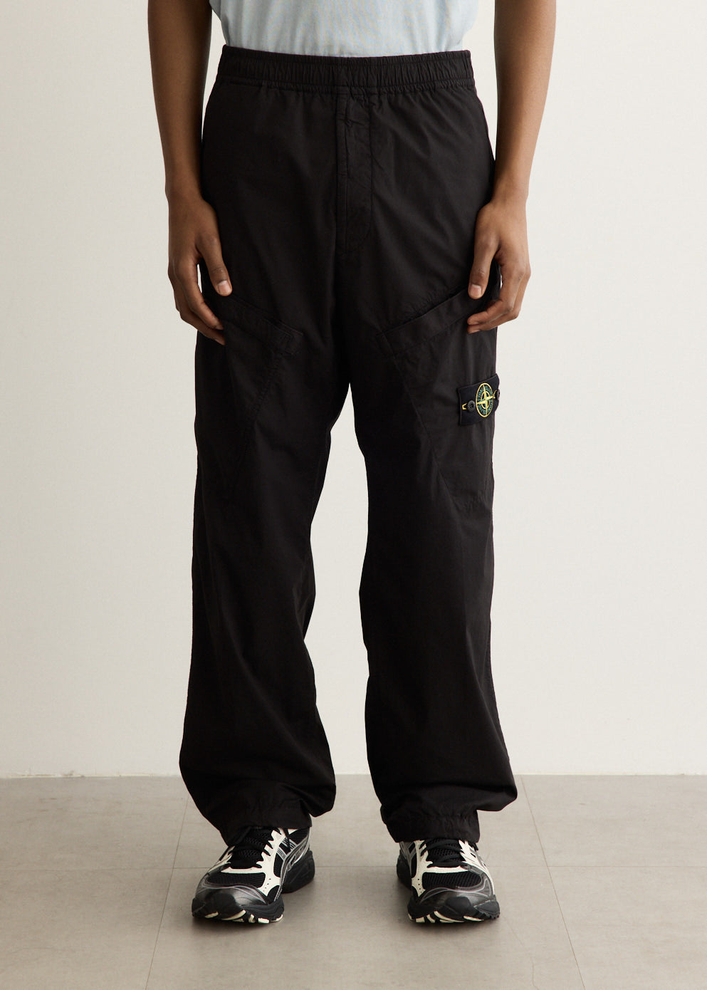 Garment Dyed Stretch Cotton Tela Cargo Pants