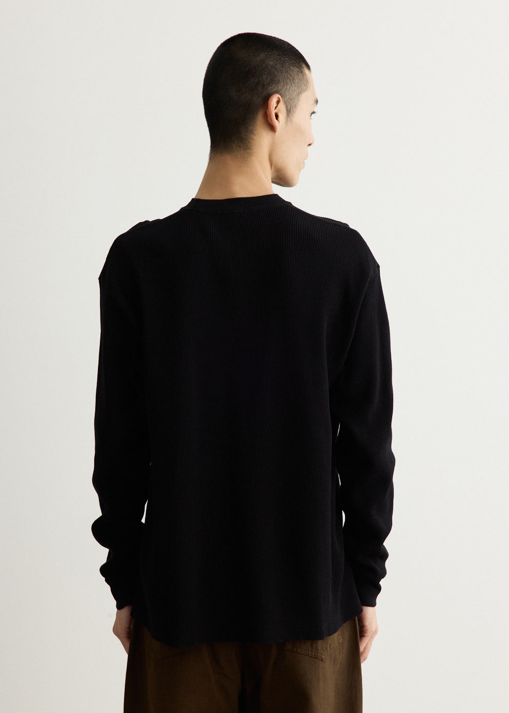 Cotton Waffle Long Sleeve T-Shirt