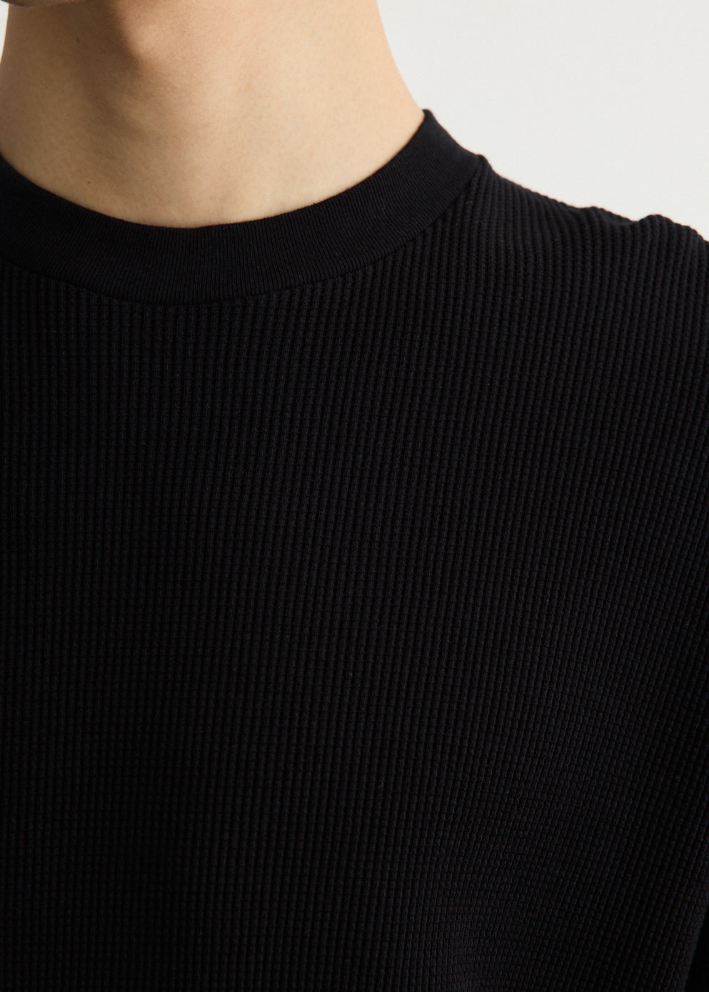Cotton Waffle Long Sleeve T-Shirt