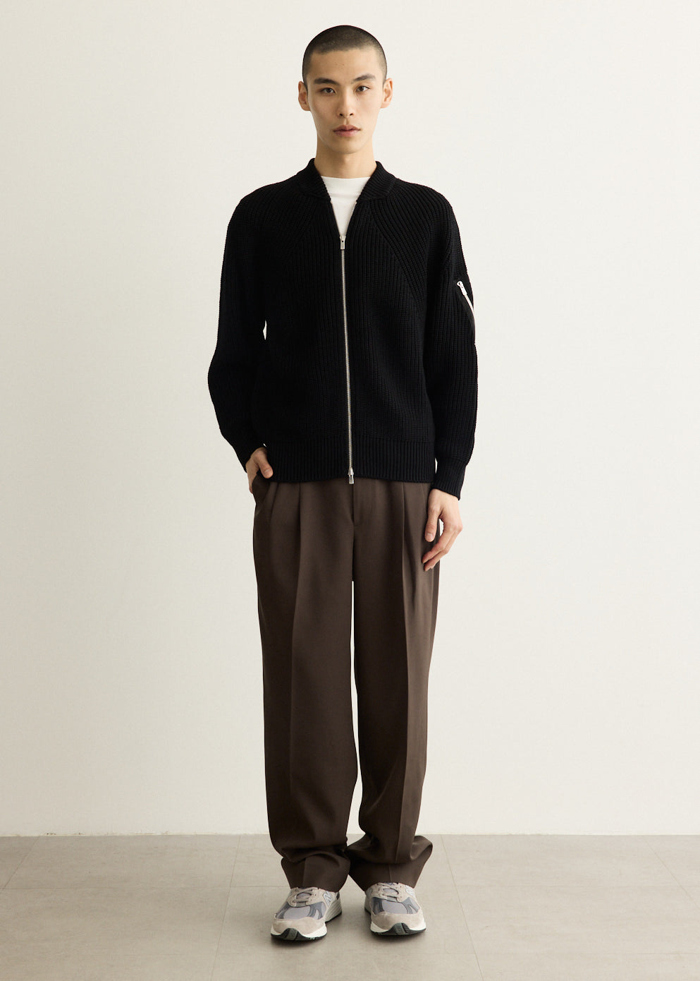x Batoner Worsted Wool Bomber Cardigan