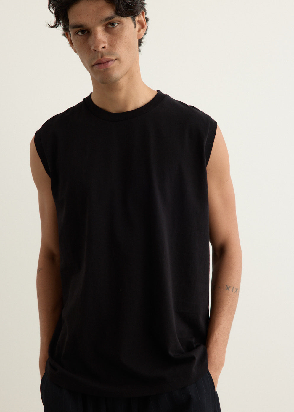 Cotton Jersey Sleeveless T-Shirt