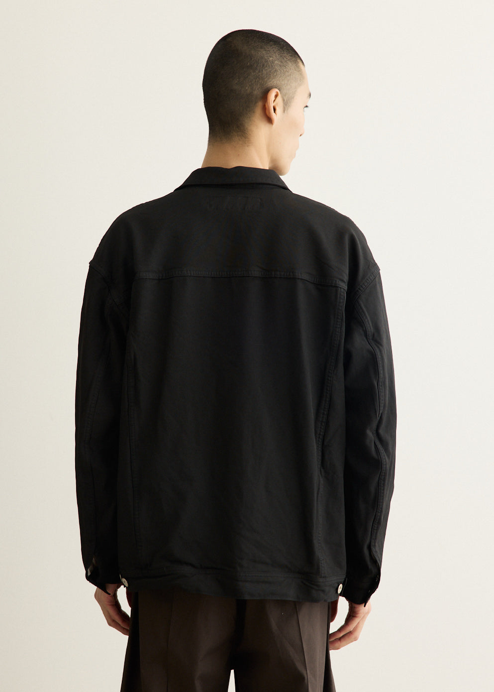 Polyester Serge Garment Treated Trucker Jacket