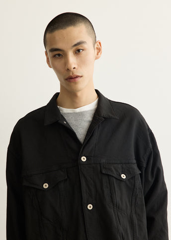 Polyester Serge Garment Treated Trucker Jacket