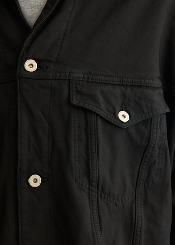 Polyester Serge Garment Treated Trucker Jacket