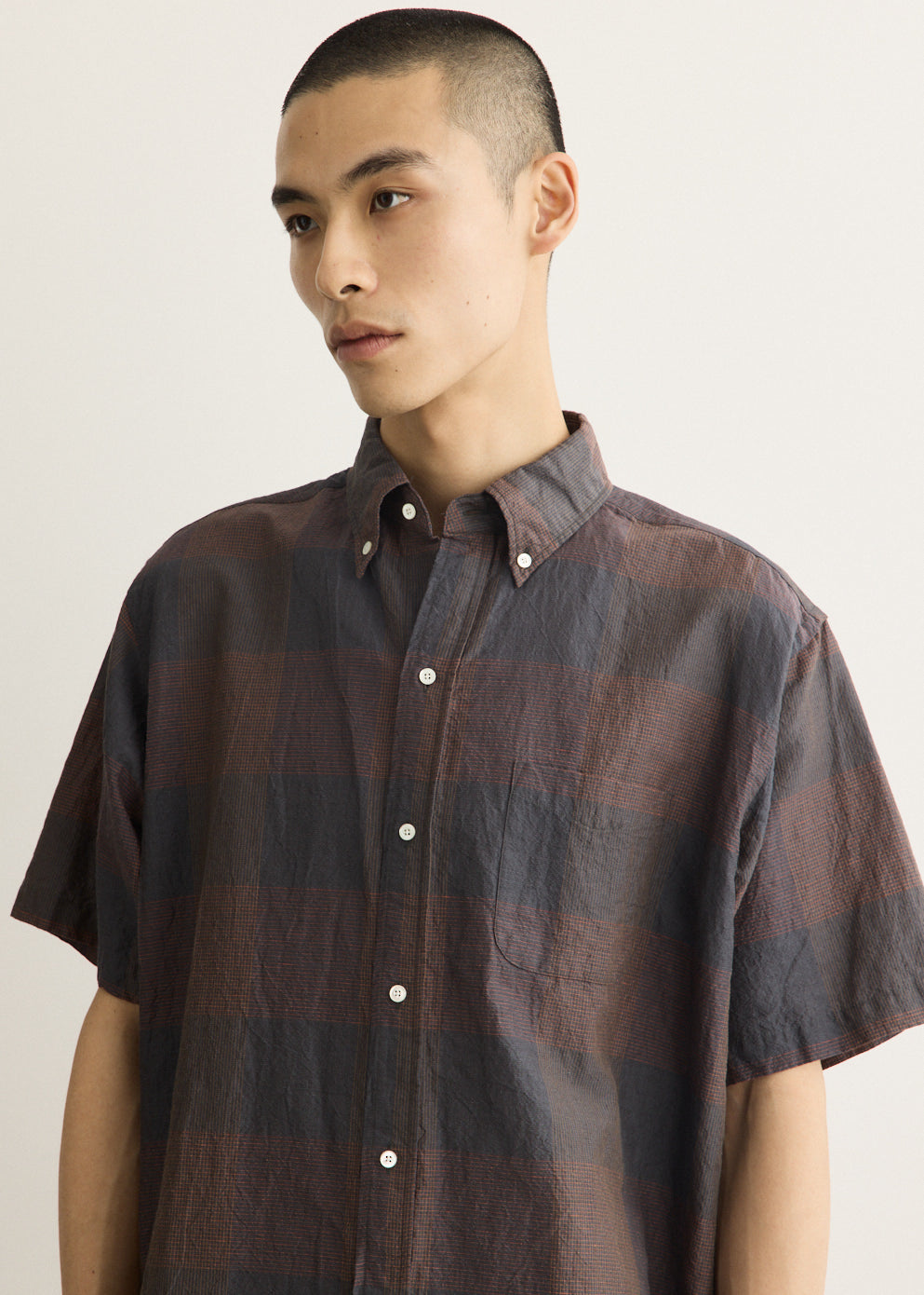 B.D. Classic-fit Cotton Linen Cord Check Shirt