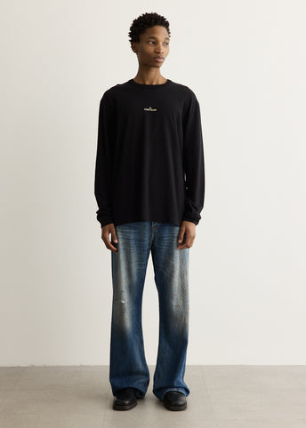 Organic Cotton Blurred Compass Long Sleeve T-Shirt