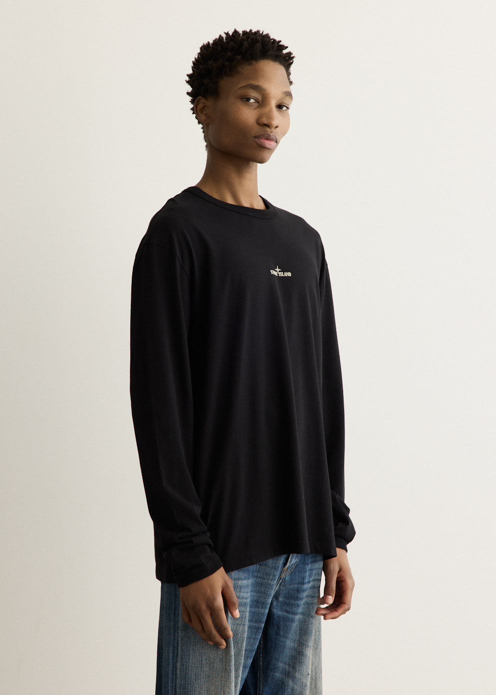 Organic Cotton Blurred Compass Long Sleeve T-Shirt