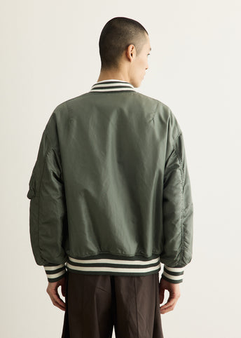 Nylon Twill Patch Bomber Jacket