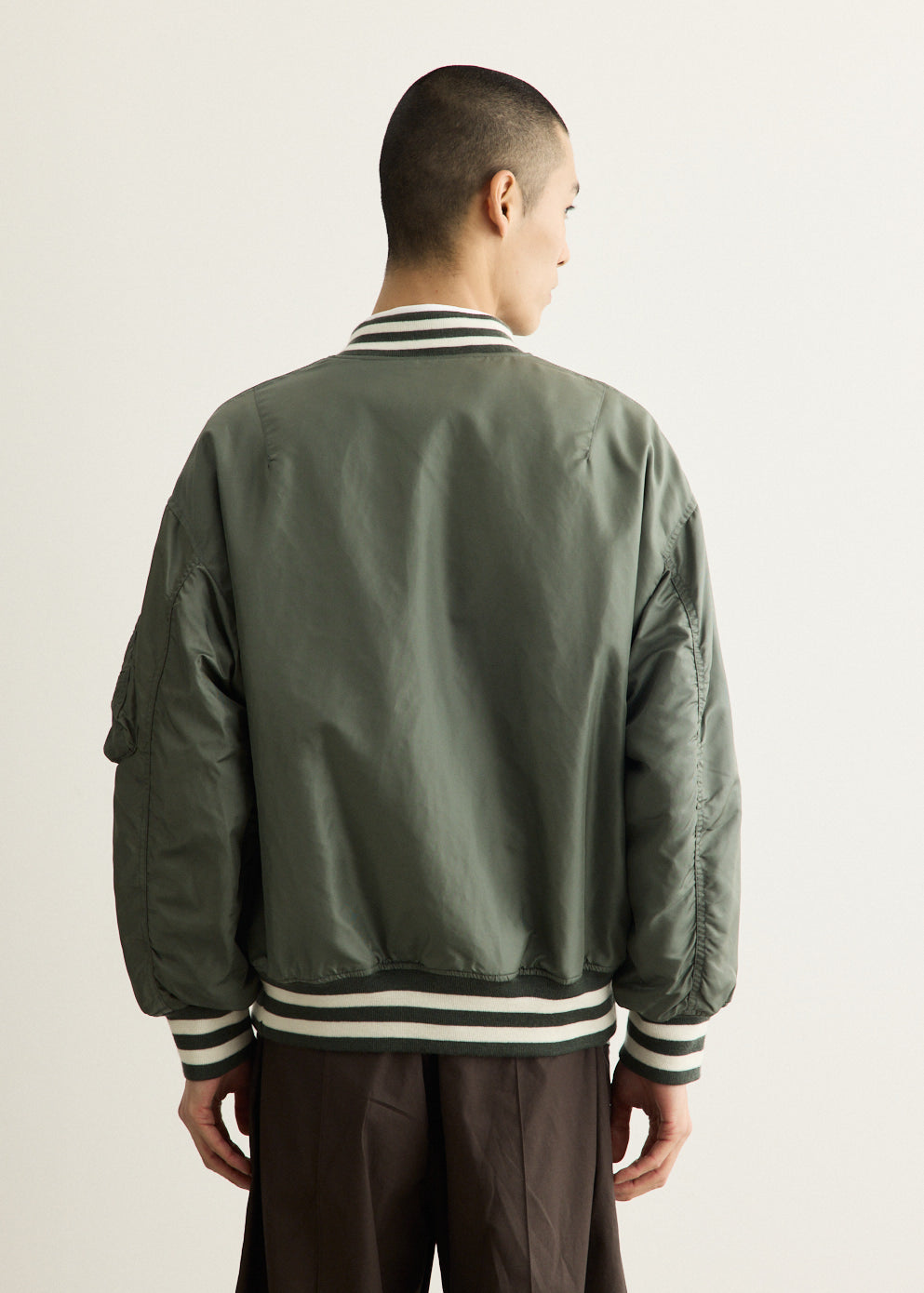 Nylon Twill Patch Bomber Jacket