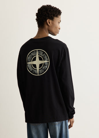 Organic Cotton Blurred Compass Long Sleeve T-Shirt