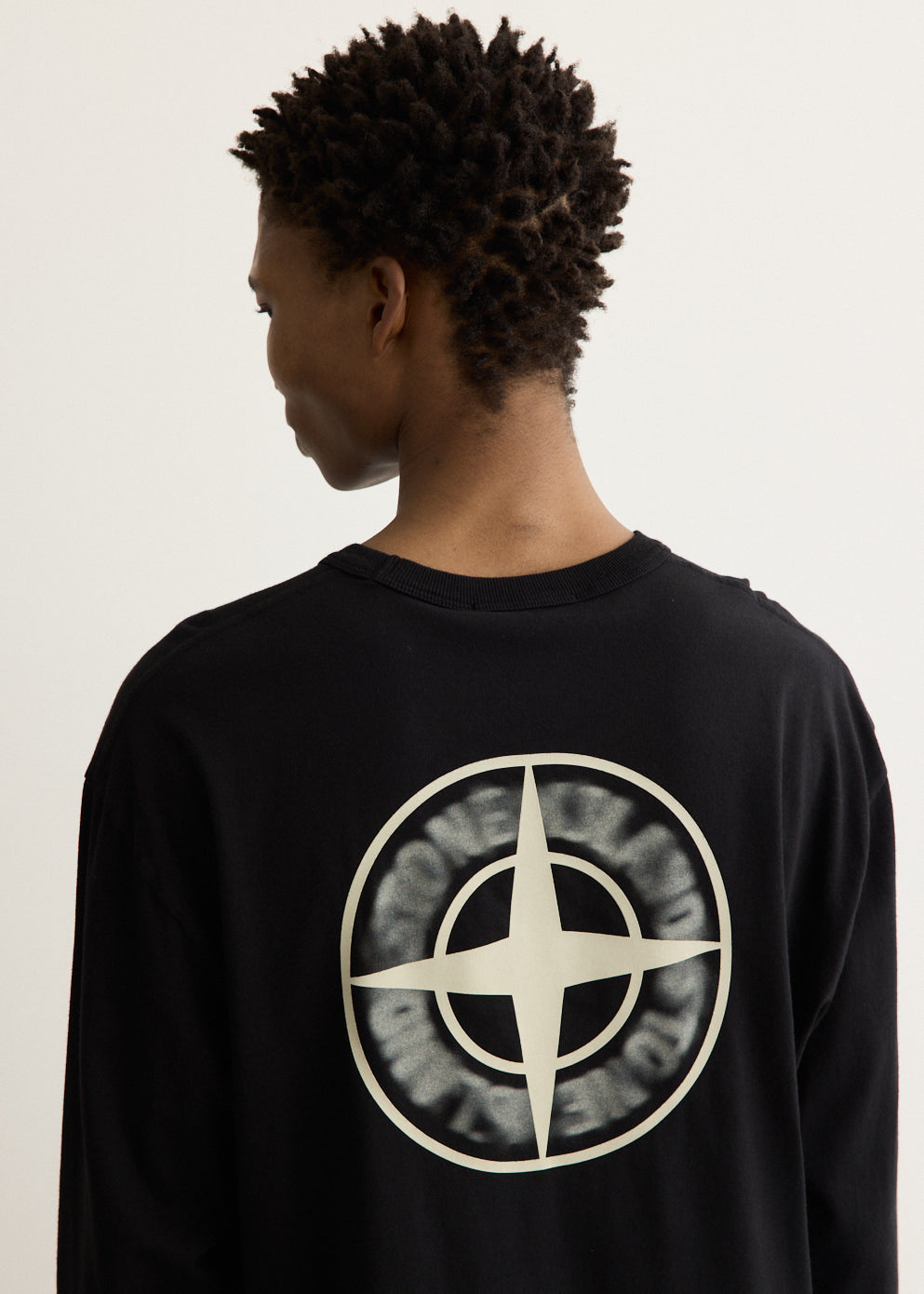 Organic Cotton Blurred Compass Long Sleeve T-Shirt