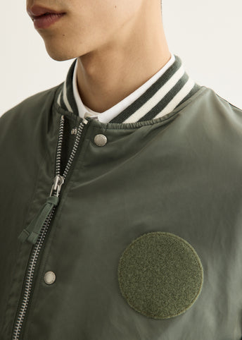 Nylon Twill Patch Bomber Jacket