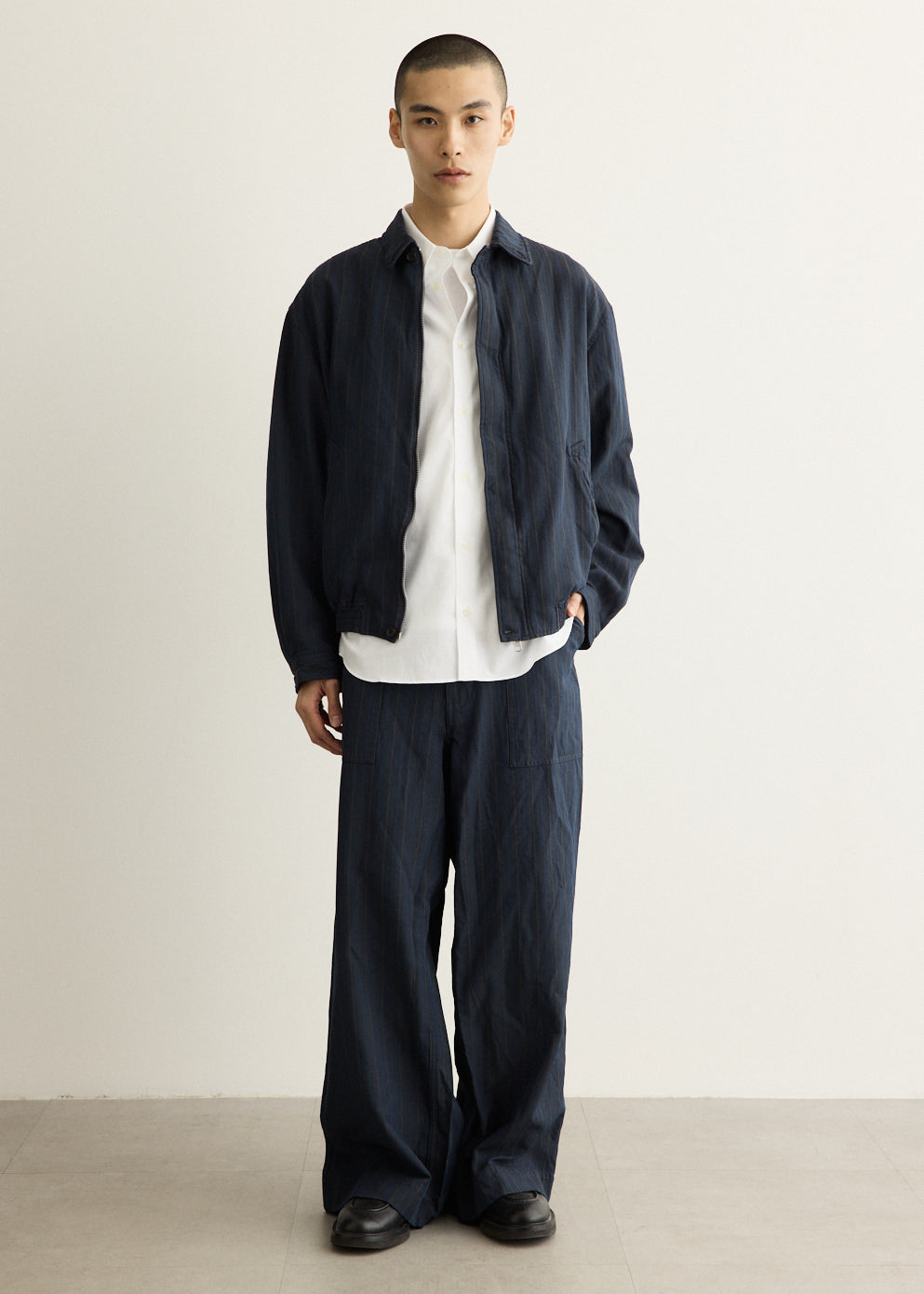 Herringbone Stripe Garment Treated Jacket