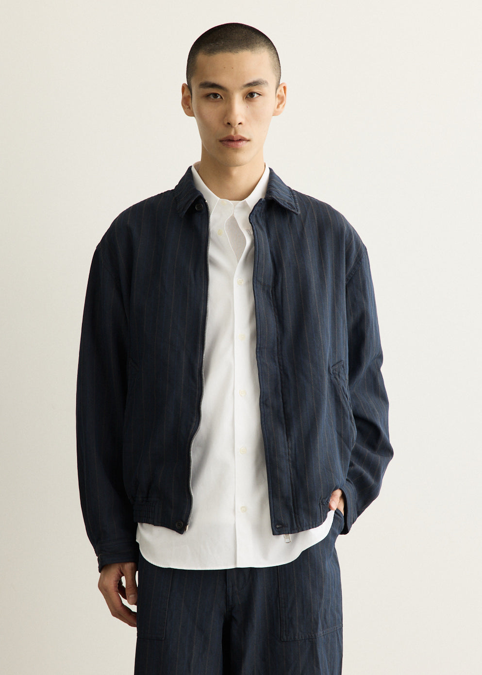 Herringbone Stripe Garment Treated Jacket