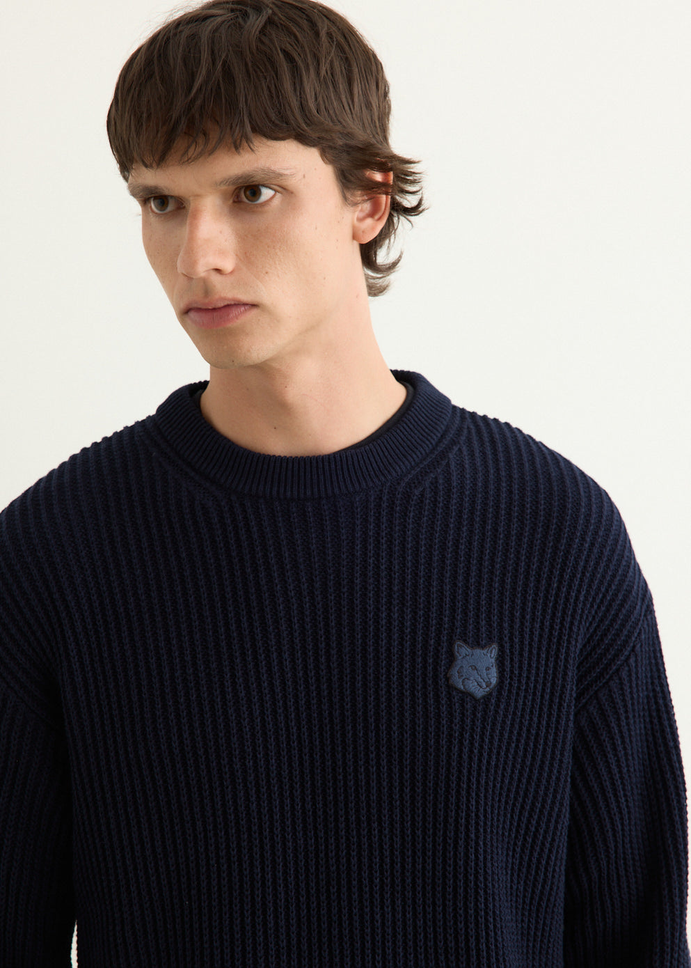 Fox Head Cotton Ribbed Jumper