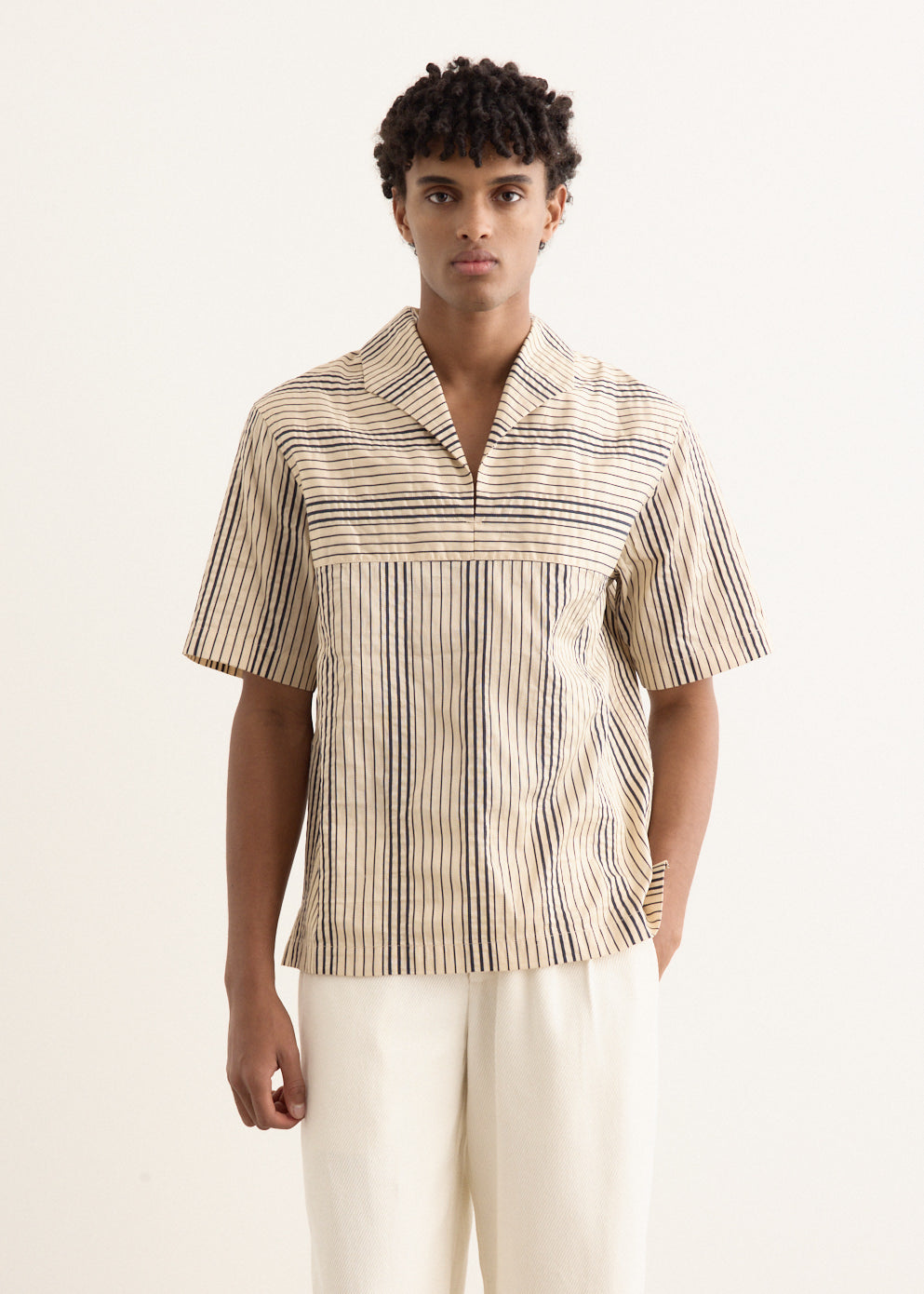 Woven Stripe Nautical Shirt