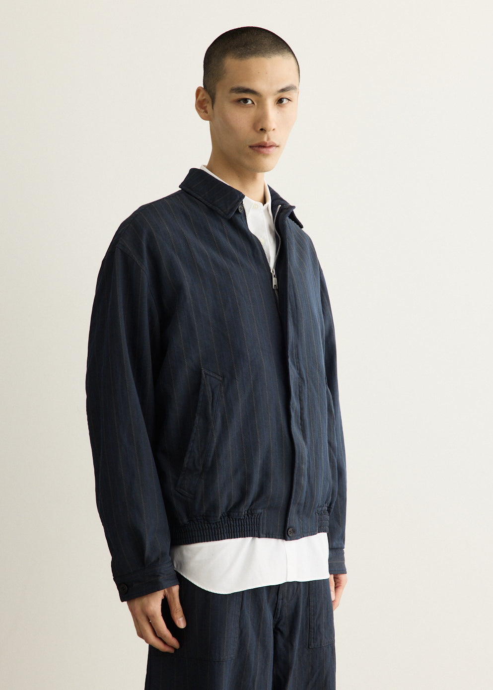 Herringbone Stripe Garment Treated Jacket