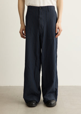 Herringbone Stripe Garment Treated Pants