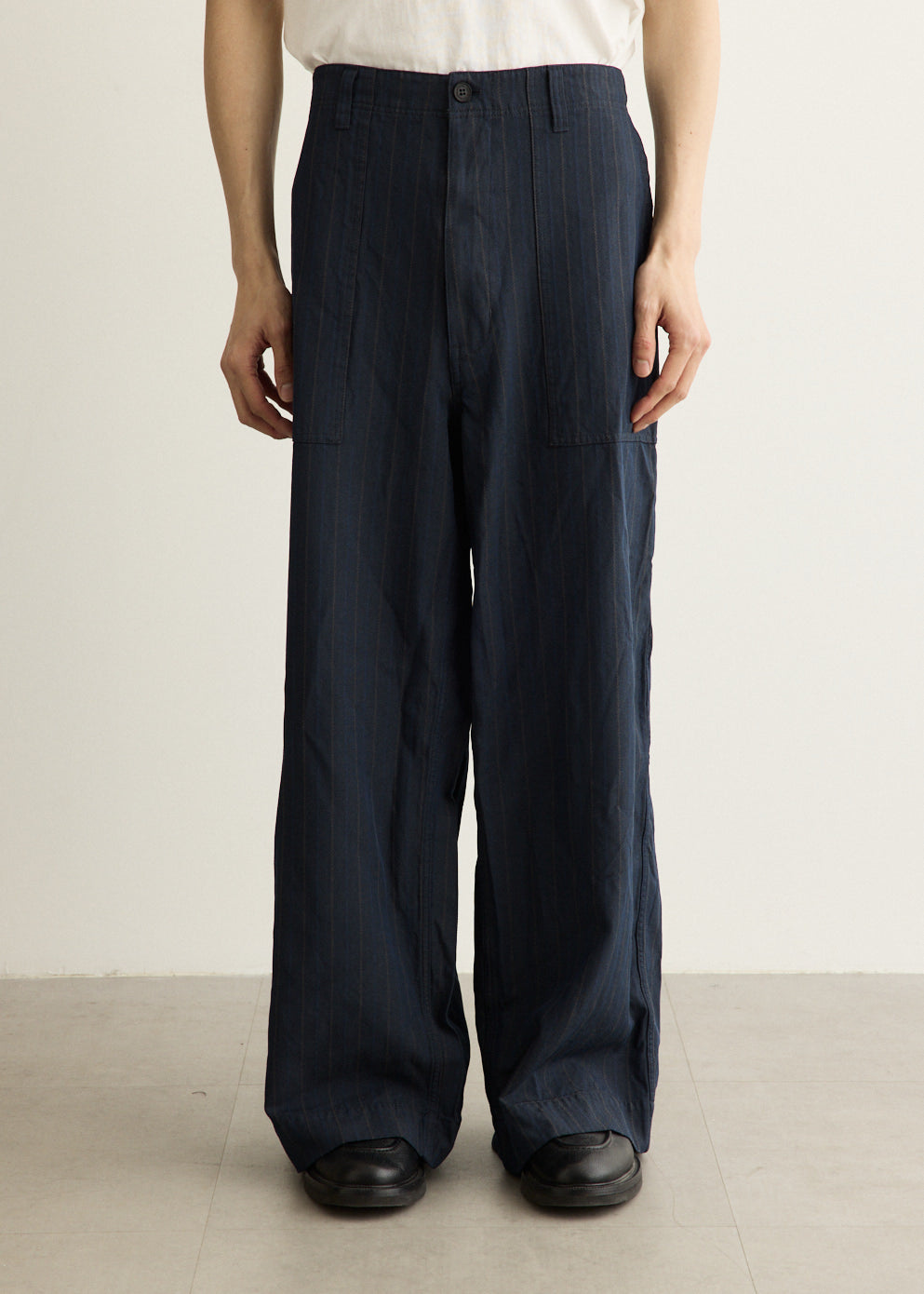 Herringbone Stripe Garment Treated Pants