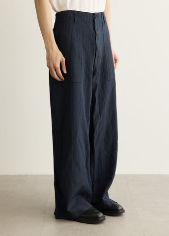 Herringbone Stripe Garment Treated Pants