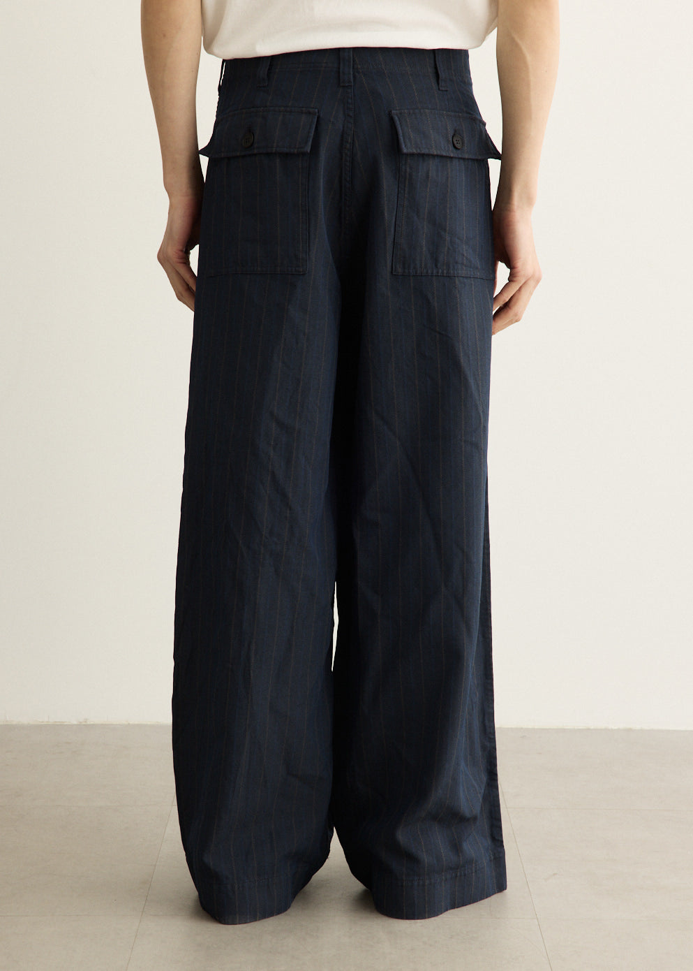 Herringbone Stripe Garment Treated Pants