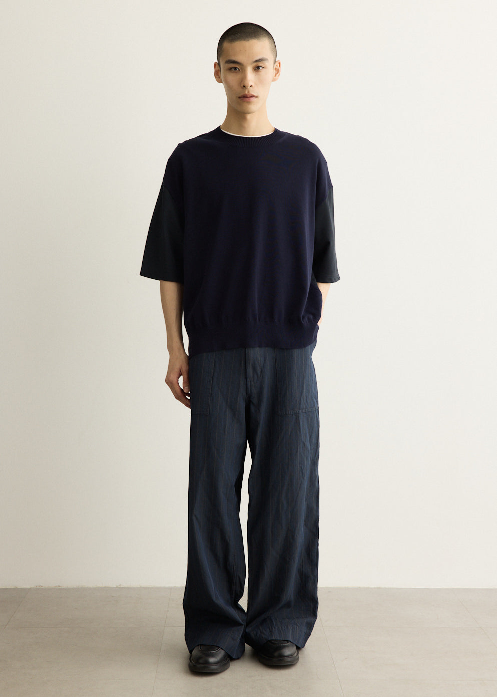 Cotton Knit Front T-Shirt
