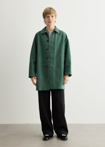 Garment Dyed Organic Cotton Twill Short Coat