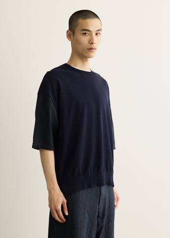 Cotton Knit Front T-Shirt