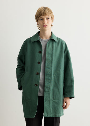 Garment Dyed Organic Cotton Twill Short Coat