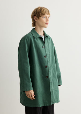 Garment Dyed Organic Cotton Twill Short Coat