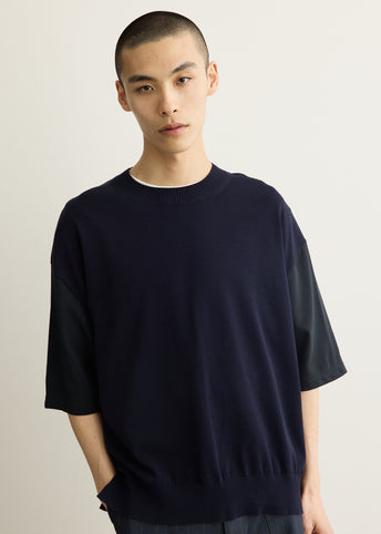Cotton Knit Front T-Shirt