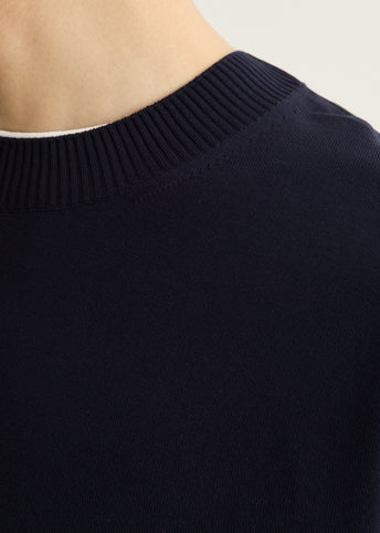 Cotton Knit Front T-Shirt