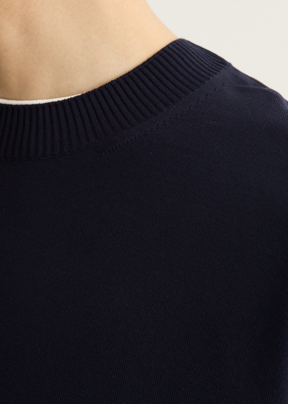 Cotton Knit Front T-Shirt