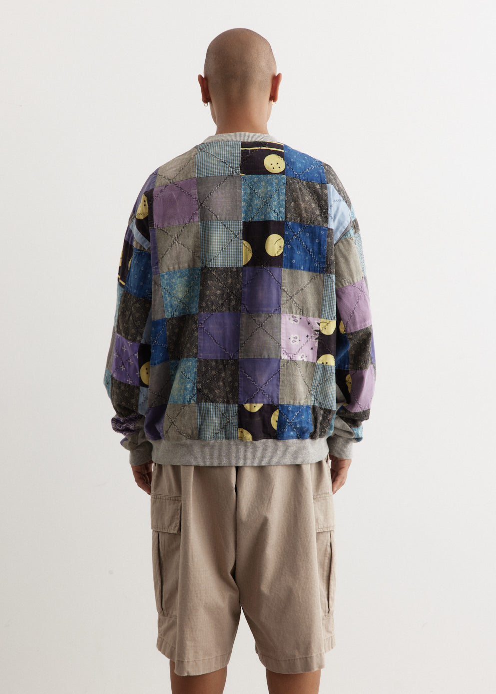 12/-Gradrelle SWT Knit x PROFILE RAINBOWY Quilt 2-Tone Sweater