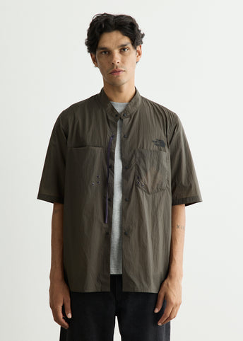 Band Collar Short Sleeve Climb Shirt