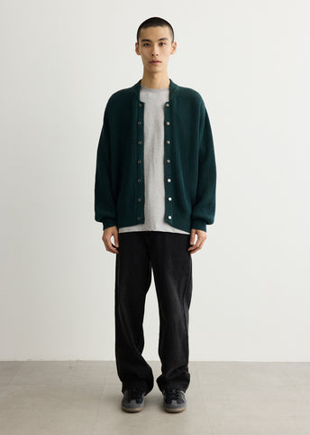 College Rib Knit Cardigan
